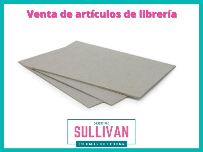 Venta de artículos de librería como el cartón gris