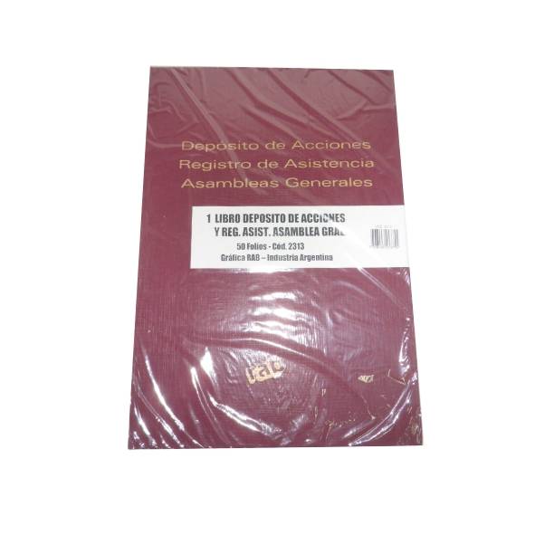 Libro Deposito Acciones Y Registro De Asistencia -2313-