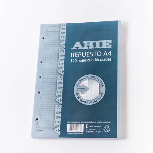 Repuesto Arte A4 X 120 Hjs. Cuadriculado