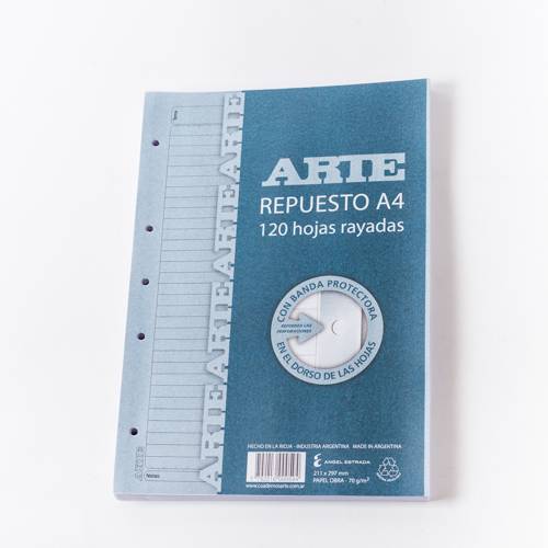 Repuesto Arte A4 X 120 Hjs. Rayado