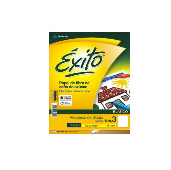 Repuesto Dibujo Exito Nº3 Blanco X8