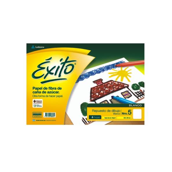 Repuesto Dibujo Exito Nº5 Blanco X8