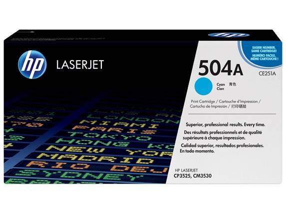 Toner Hp 504A/Ce251A P/Cp3525/3530